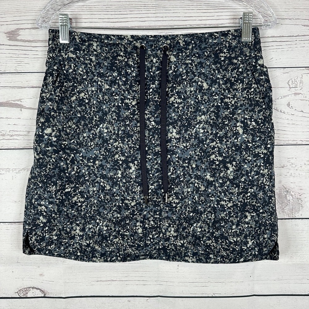 Athleta Skort Womens 4 Blue Midtown Printed Shorts Skirt Confetti‎ Drawstring